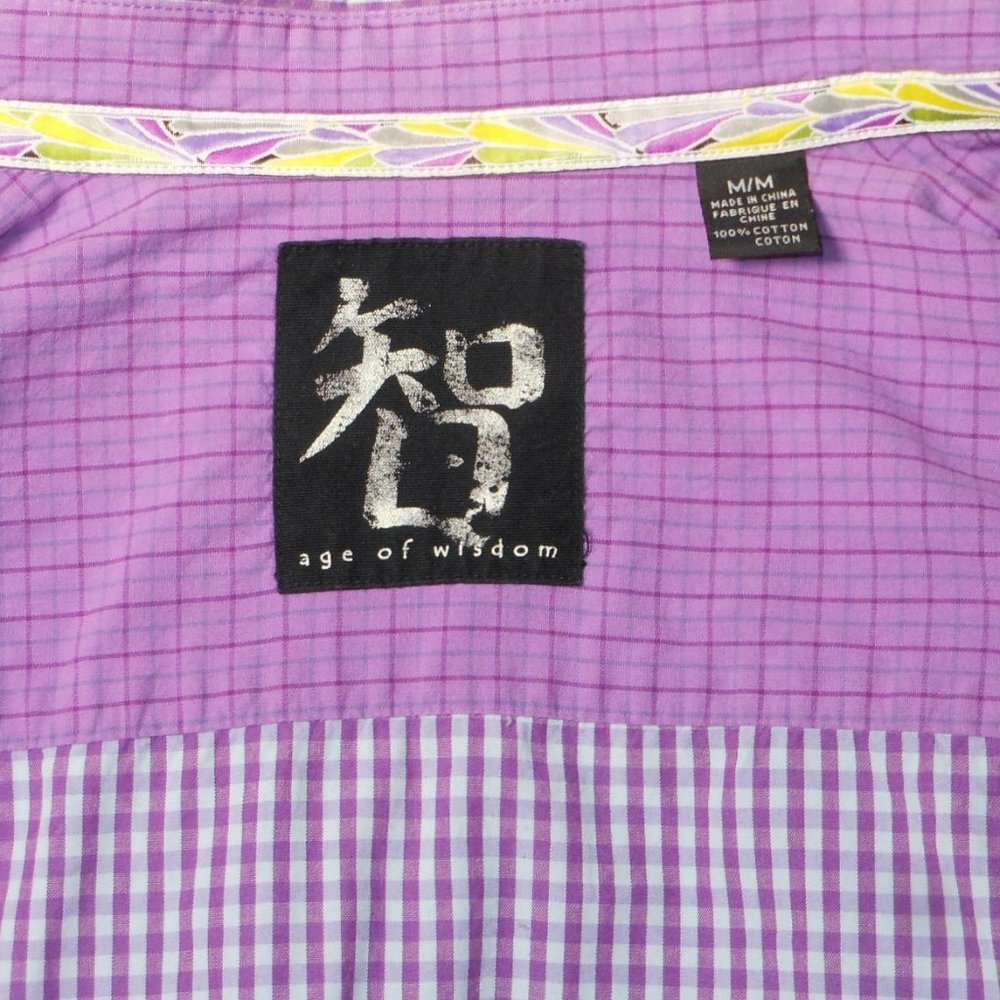 Age of Wisdom colorful small checkers dress shirt